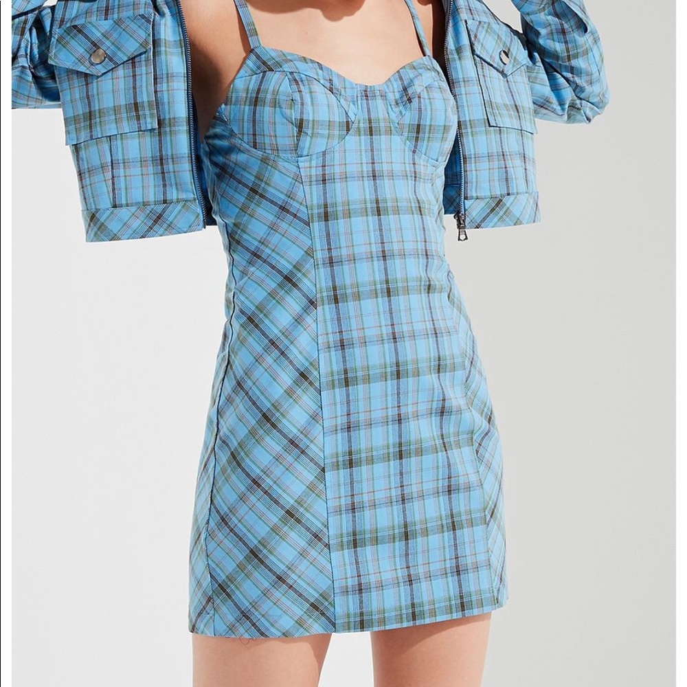 Urban Outfitter blue plaid mini dress